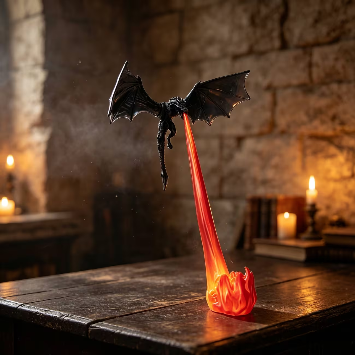 Limited Time: 30% OFF⚡ 🔥Fire-Breathing Medieval Black Dragon Resin Statue