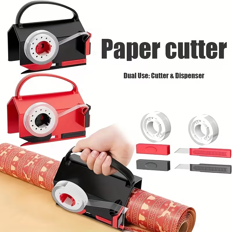 Limited Time: 30% OFF⚡ 2-in-1 Wrapping Paper Cutter & Tape Dispenser Tool