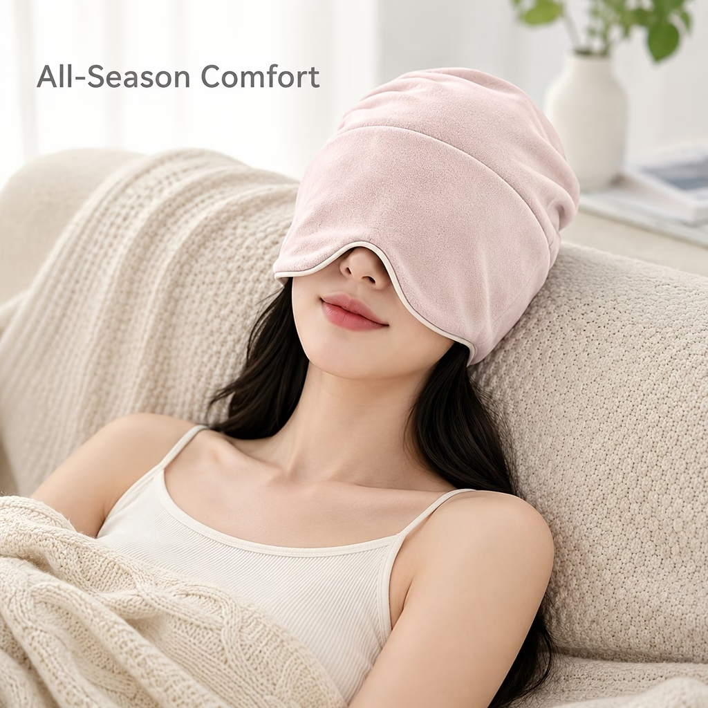 Limited Time: 30% OFF⚡ Quiet Rest Ultra-Soft Plush Sleep Cap & 360° Light Blocking Eye Mask