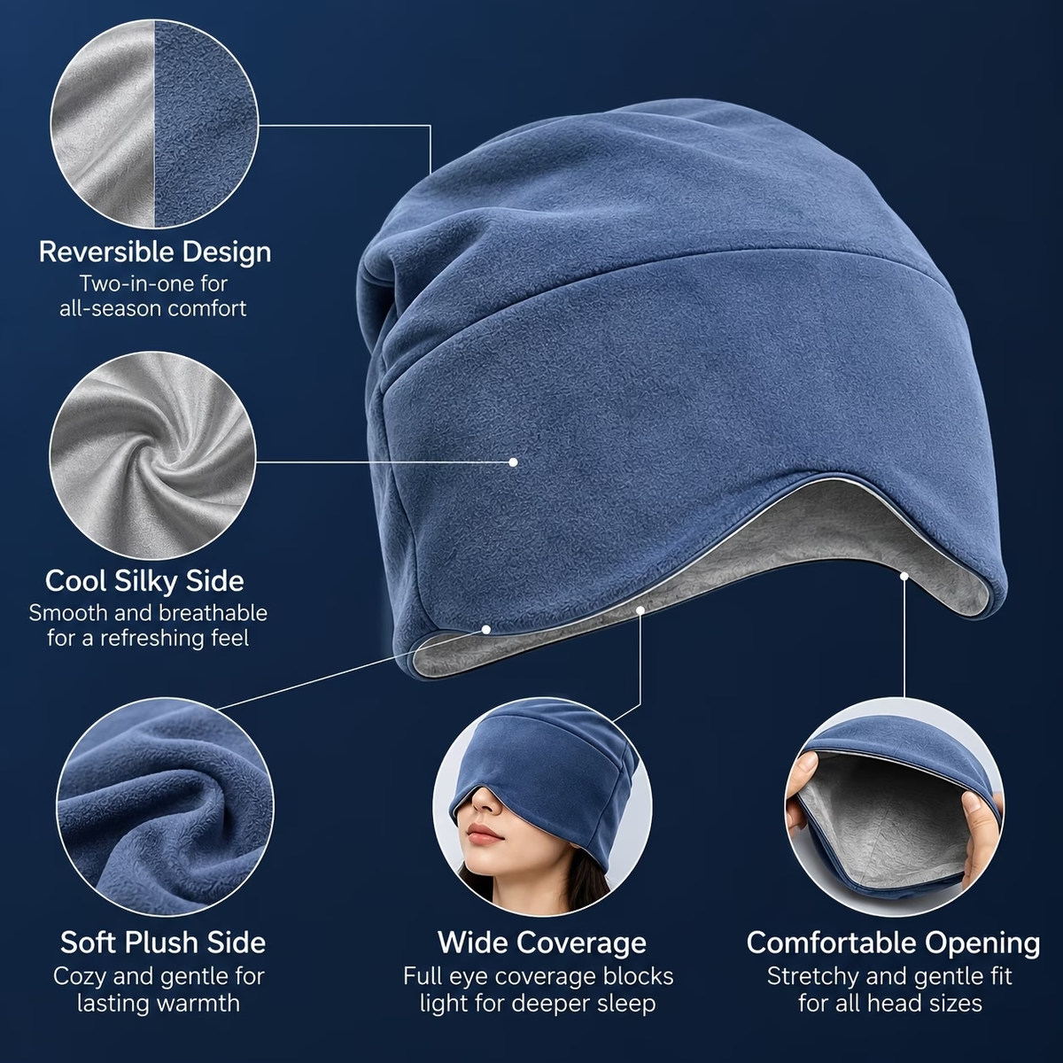Limited Time: 30% OFF⚡ Quiet Rest Ultra-Soft Plush Sleep Cap & 360° Light Blocking Eye Mask