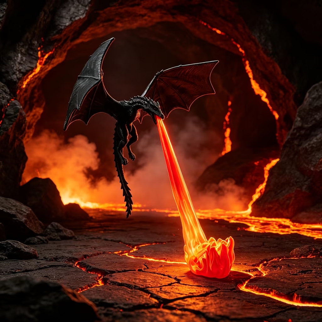 Limited Time: 30% OFF⚡ 🔥Fire-Breathing Medieval Black Dragon Resin Statue