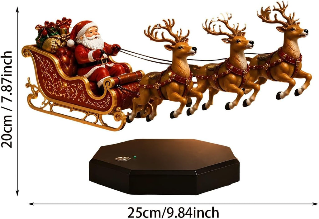 Limited Time: 30% OFF⚡ Magnetic Levitating Santa Sleigh with Reindeer Statue – Floating Christmas Tabletop Decoration & Holiday Gift