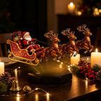 Limited Time: 30% OFF⚡ Magnetic Levitating Santa Sleigh with Reindeer Statue – Floating Christmas Tabletop Decoration & Holiday Gift