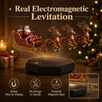 Limited Time: 30% OFF⚡ Magnetic Levitating Santa Sleigh with Reindeer Statue – Floating Christmas Tabletop Decoration & Holiday Gift